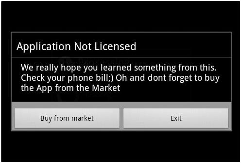 buy the legitimate version of the app from the Android App market